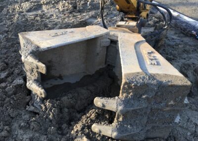 Clamshell application photo in field