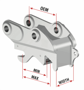 Standard pin grabber coupler with dimensions